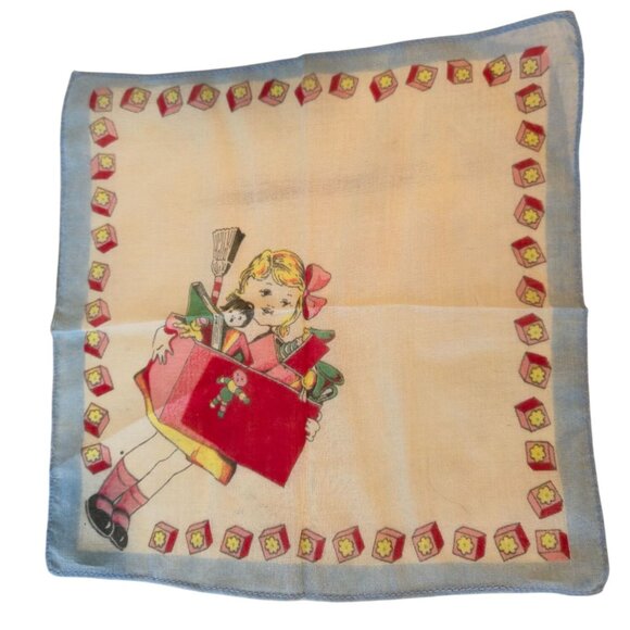 Vintage Children’s Handkerchief Lot 3 1950s Storybook Dog Nursery Retro Hankies - Picture 4 of 11
